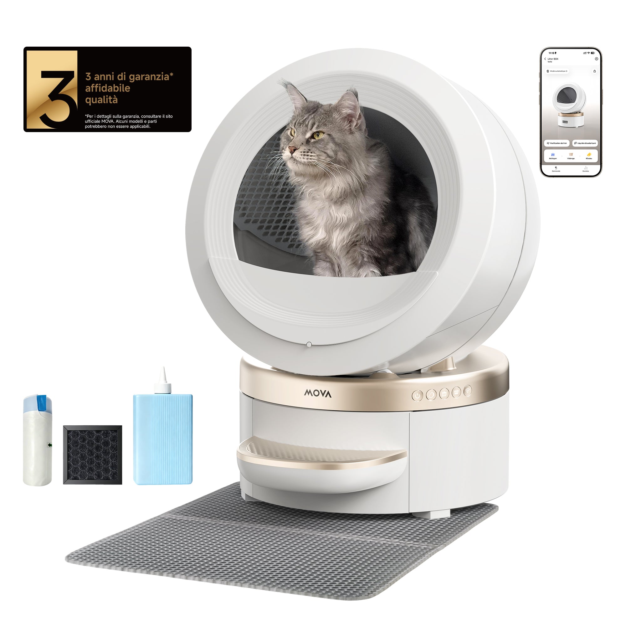 Lettiera per gatti intelligente MOVA MeowgicPod LR10 Prime