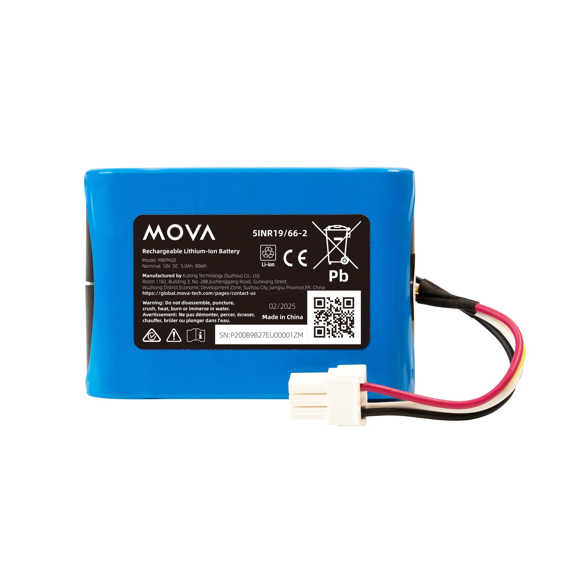 5A: Tensione nominale 18V DC 5,0Ah 90Wh Batteria agli ioni di litio ricaricabile per MOVA 600/ 600 Kit/ 1000 Robot tagliaerba