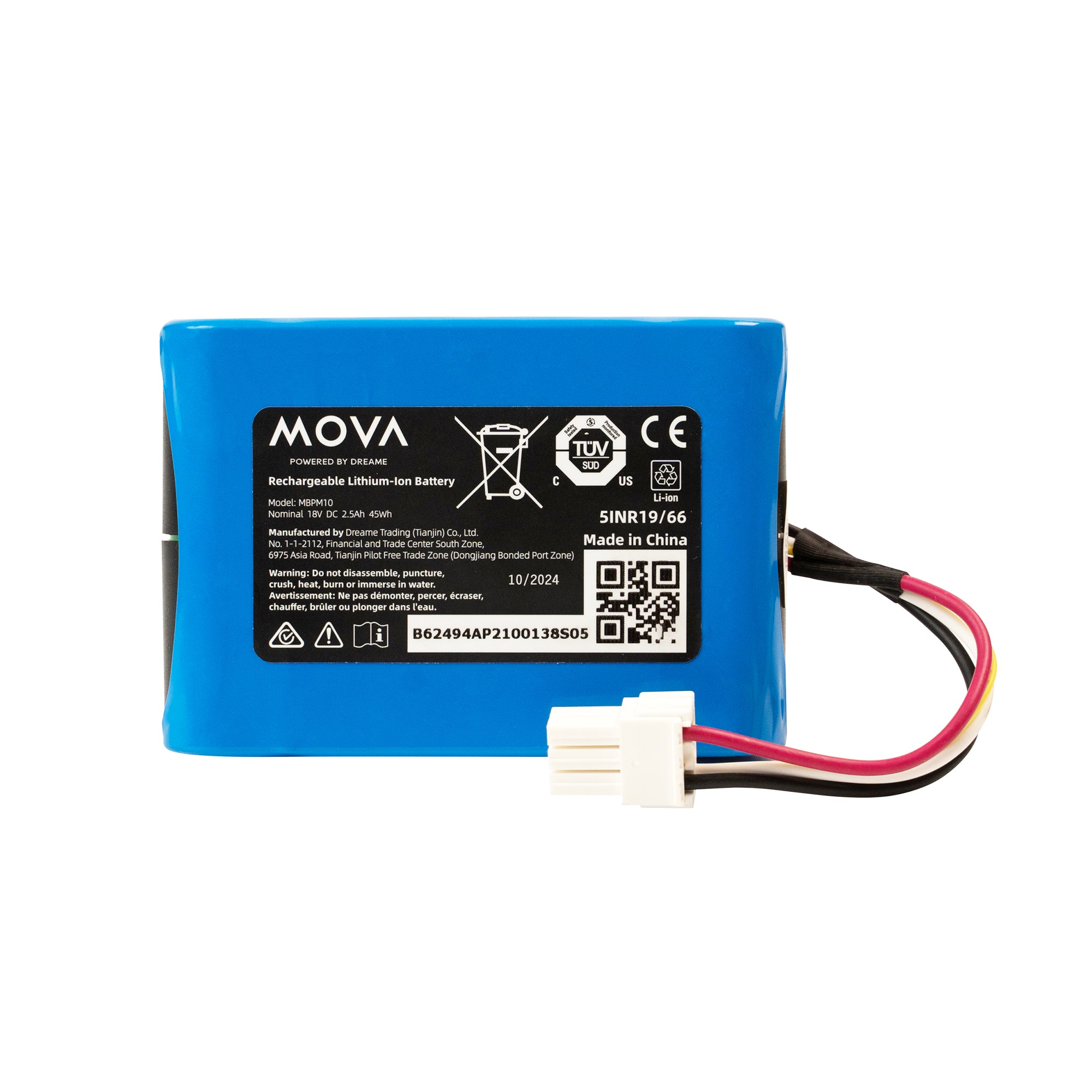 2.5A: Tensione nominale 18V DC 2,5Ah 45Wh Batteria agli ioni di litio ricaricabile per MOVA 600/ 600 Kit/ 1000 Robot tagliaerba