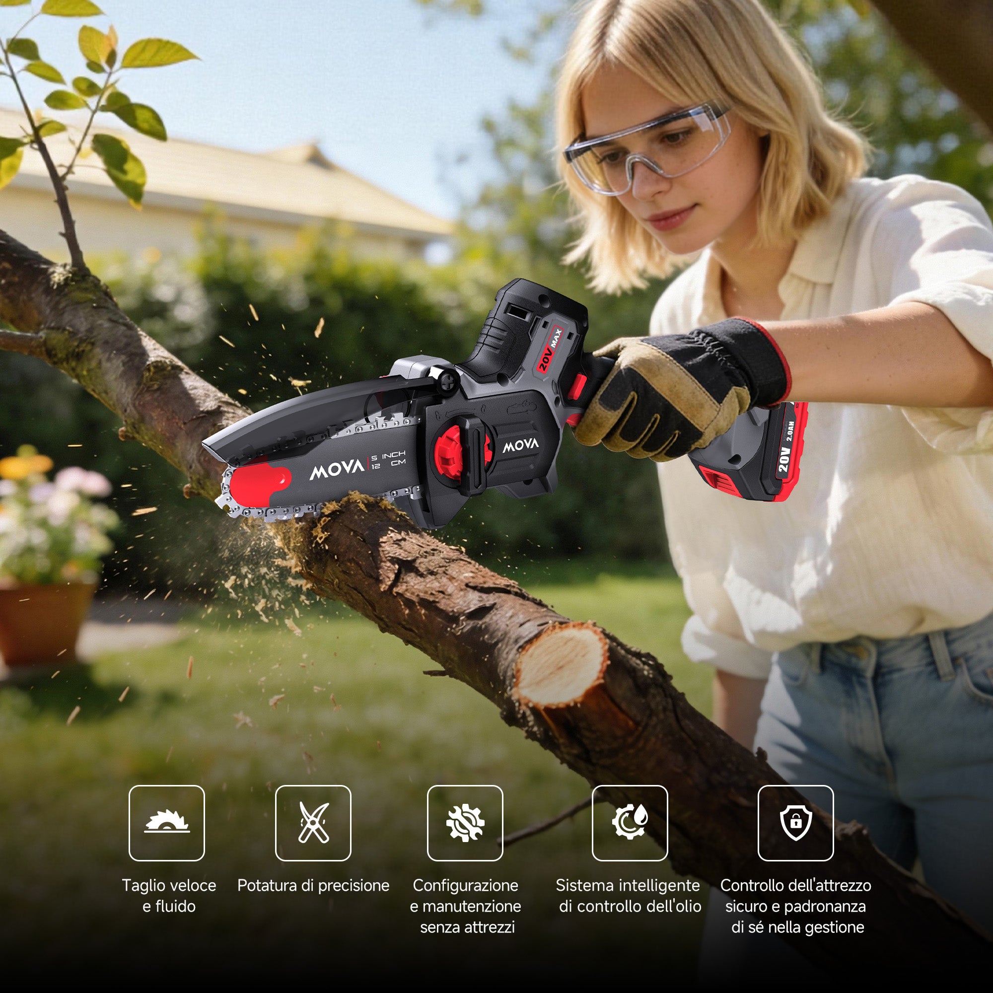 Sega da potatura brushless 12 cm 20 V