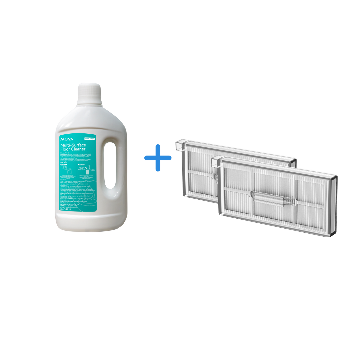 Kit detergente pavimenti 1L + filtro polvere per robot aspirapolvere