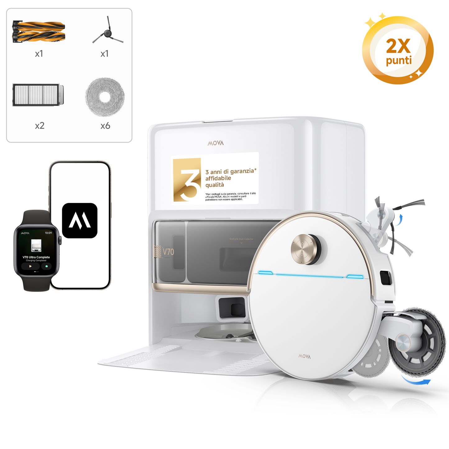 Robot aspirapolvere MOVA V70 Ultra Complete X