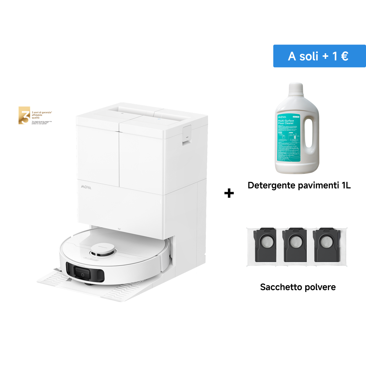 MOVA E50 Ultra Robot Aspirapolvere Bianco