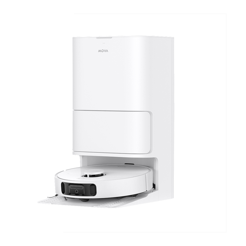 mova e30 ultra robot aspirapolvere bianco con stazione