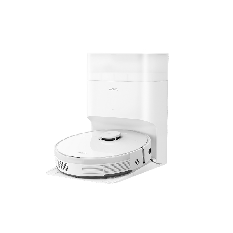 mova s10 plus robot aspirapolvere bianco con stazione