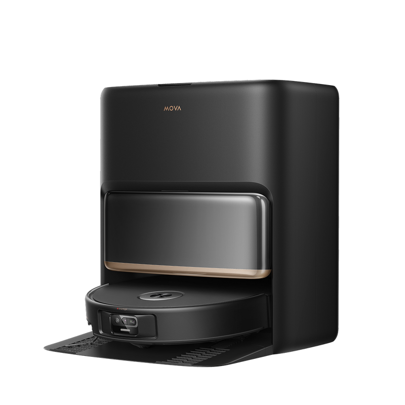 mova p50s robot aspirapolvere nero con stazione