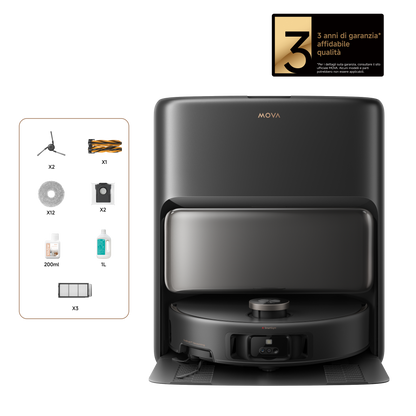 MOVA V50 Ultra Complete Robot aspirapolvere Nero