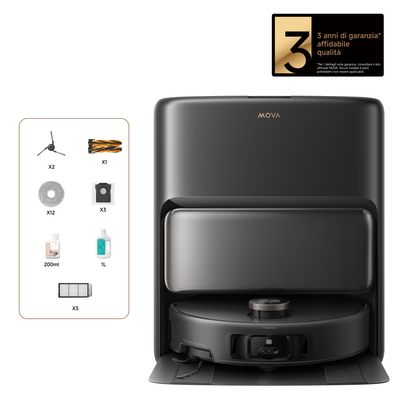 MOVA V50 Ultra Complete Robot aspirapolvere Nero