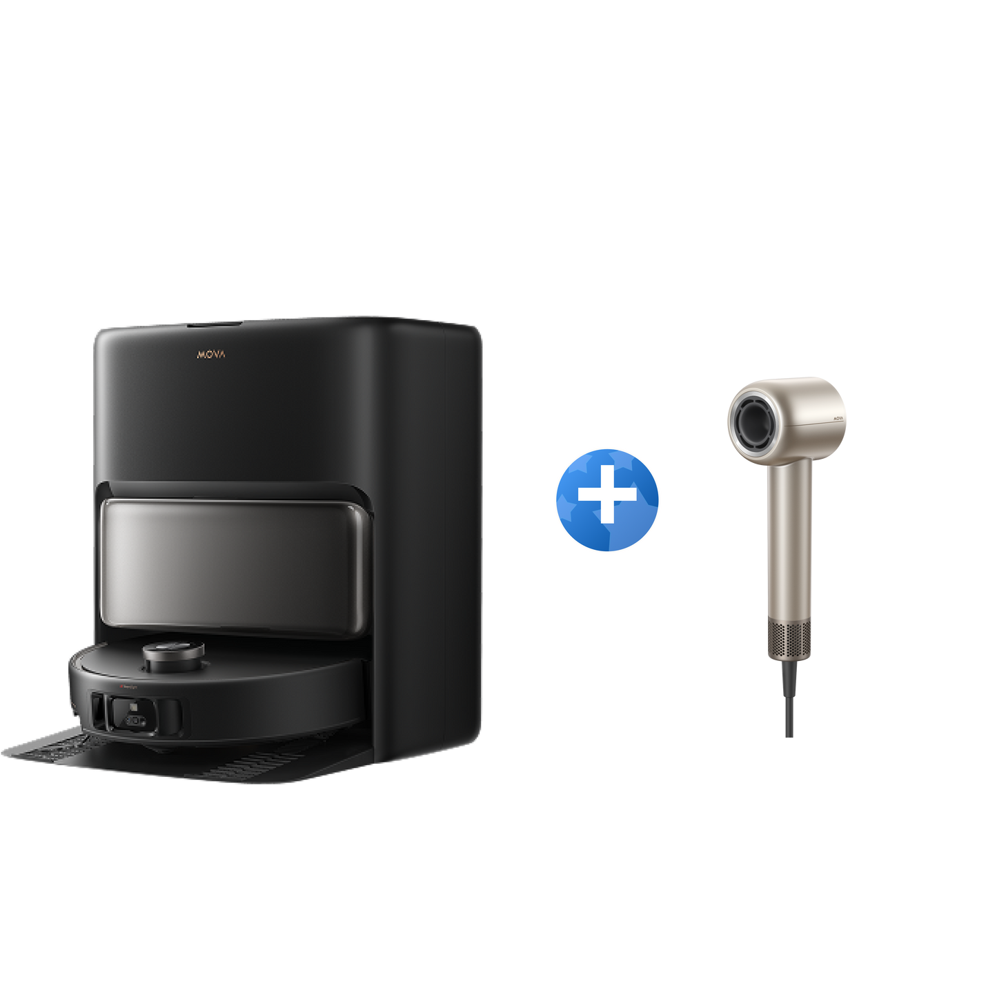 MOVA V50 Ultra Complete Robot aspirapolvere Nero + Shine 10 Asciugacapelli Oro