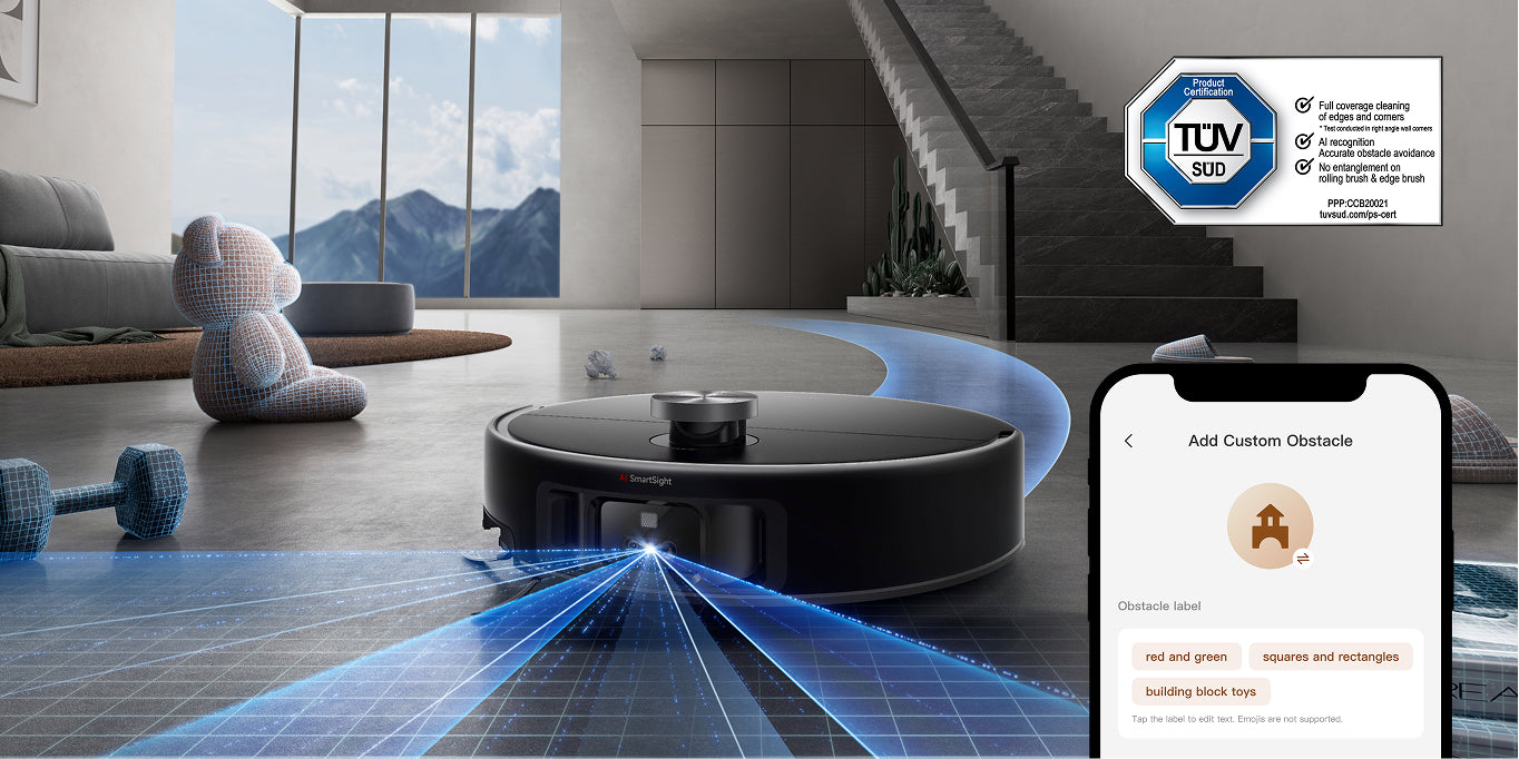 Robot aspirapolvere Dreame MOVA V70 Ultra Pure Evitamento degli ostacoli e controllo tramite app