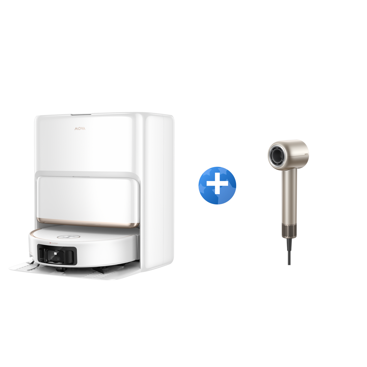 MOVA Z60 Ultra Roller Complete Robot aspirapolvere + Shine 10 Asciugacapelli Oro