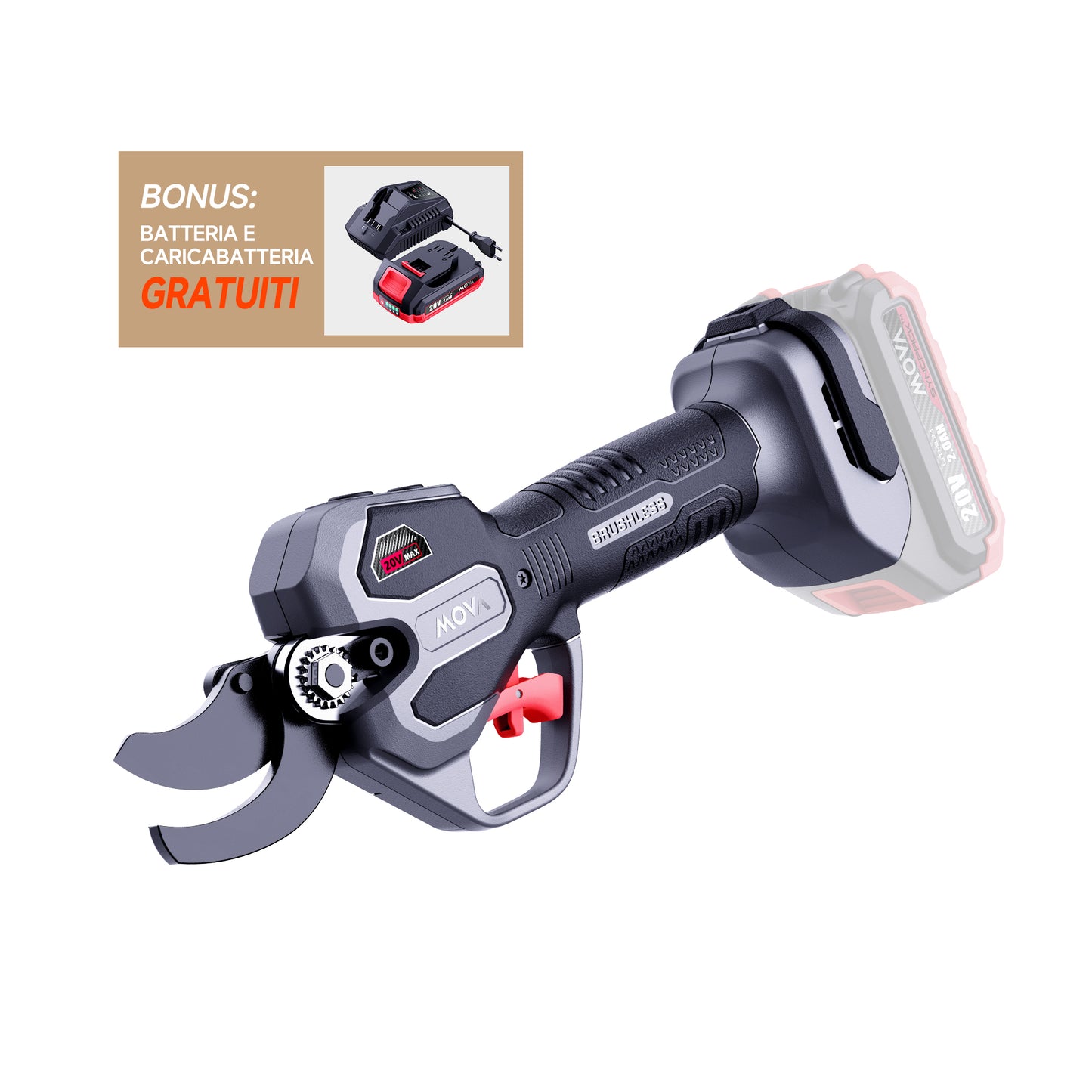 MOVA Forbici da potatura brushless 38 mm cm 20 V