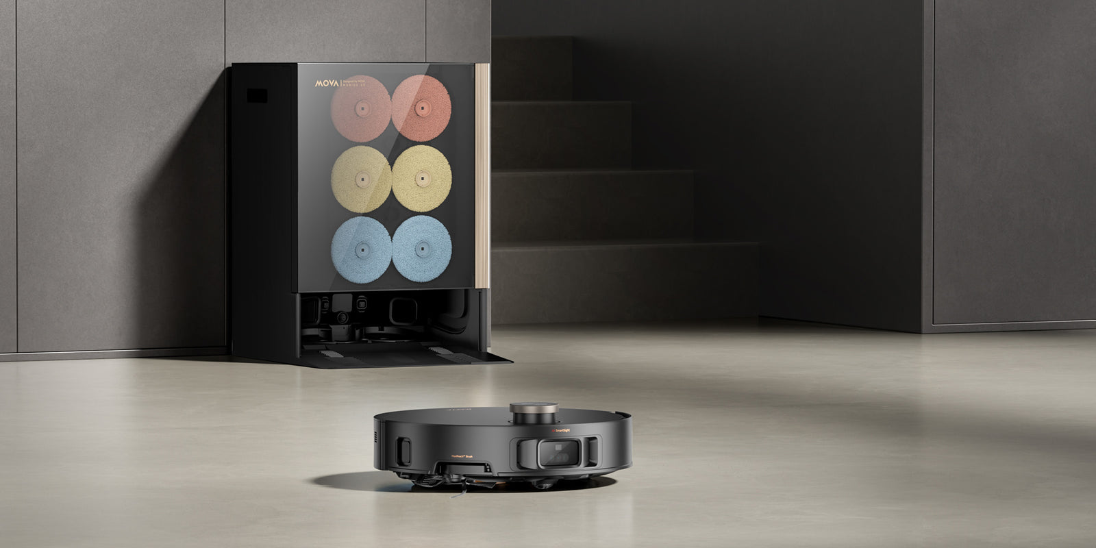 mova mobius 60 pulizia per zone ia con stazione mopswap