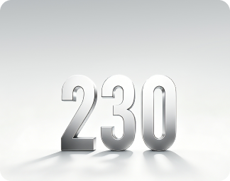 230 giri/min* - Alta velocità di ben