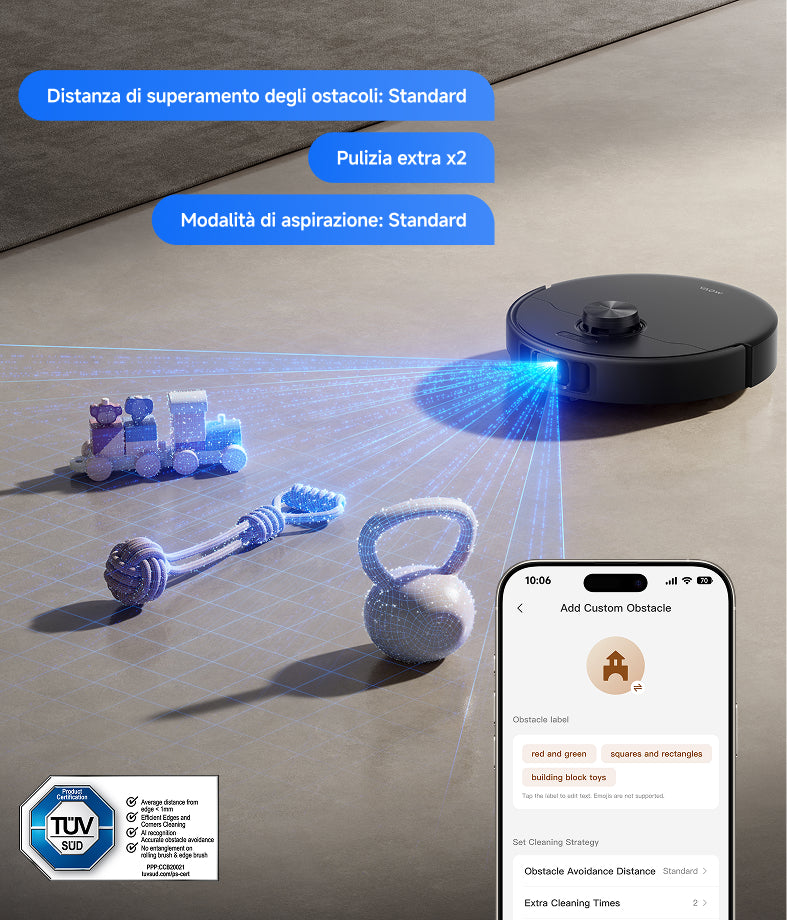 Evitamento degli ostacoli e controllo tramite app - 