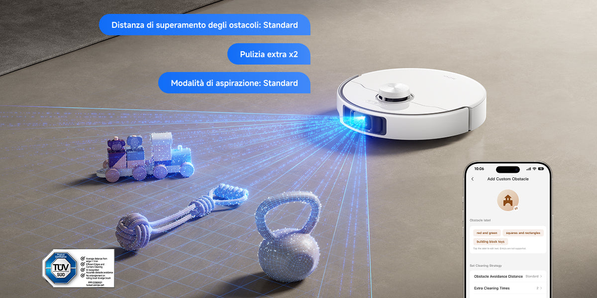 Evitamento degli ostacoli e controllo tramite app - 