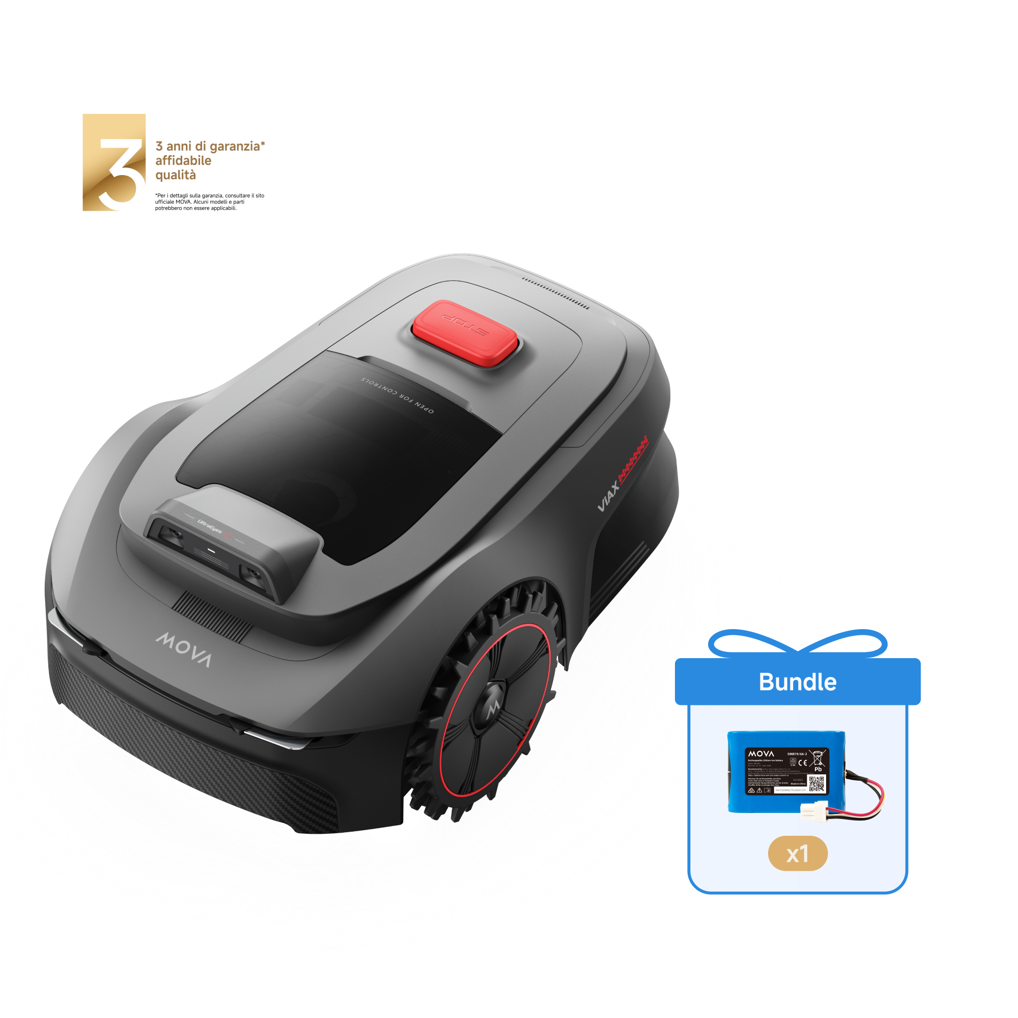 MOVA ViAX 250 Robot tagliaerba + Batteria Litio 18V 5.0Ah 90Wh
