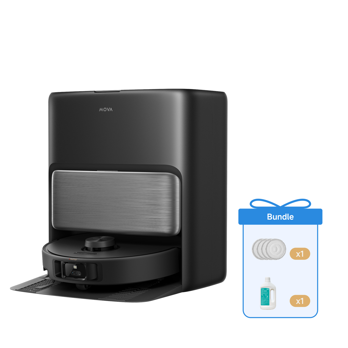 Robot aspirapolvere MOVA P70 Pro Ultra Nero + Panni per mocio + 1L Detergente per Pavimenti