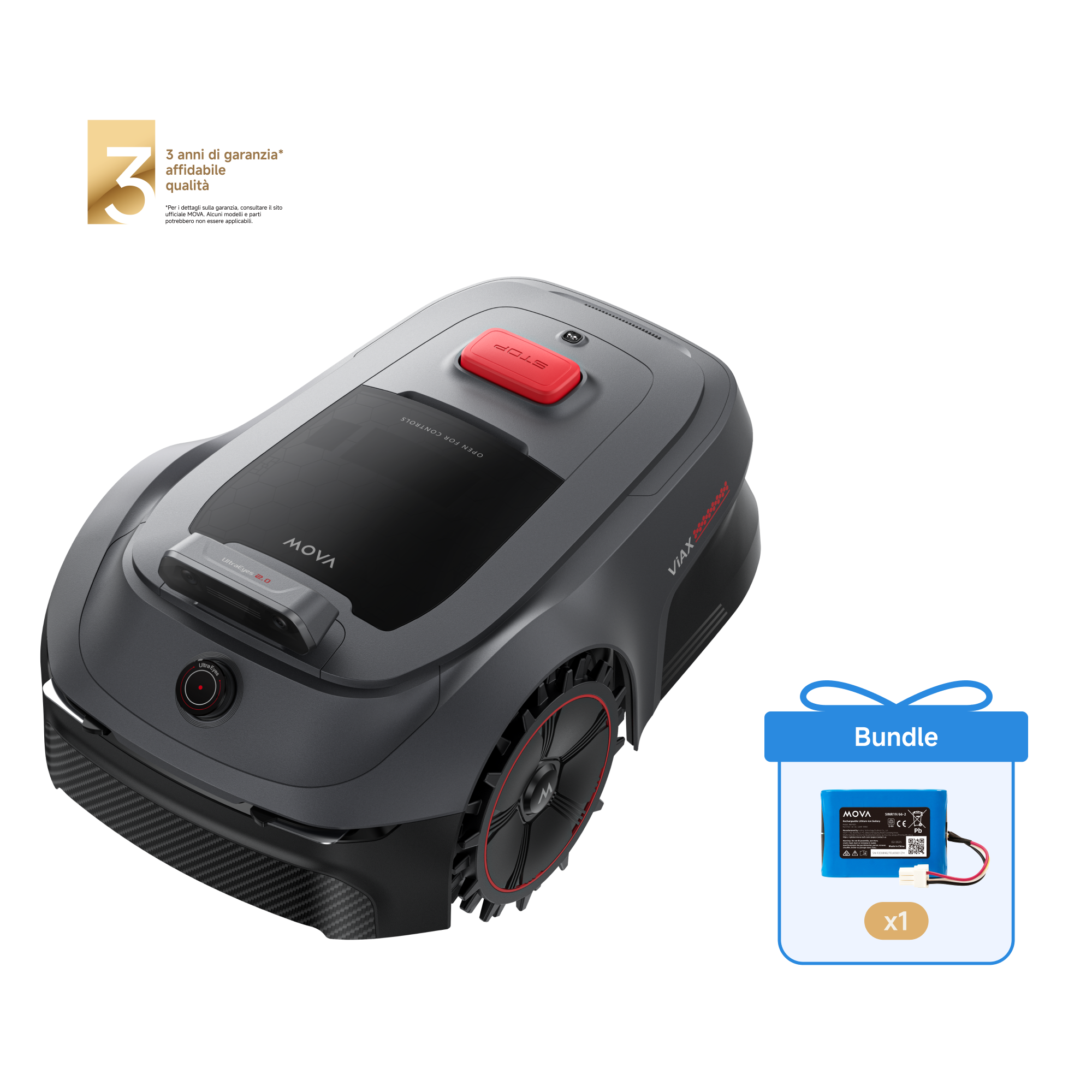 MOVA ViAX 500 Robot tagliaerba + Batteria Litio 18V 5.0Ah 90Wh