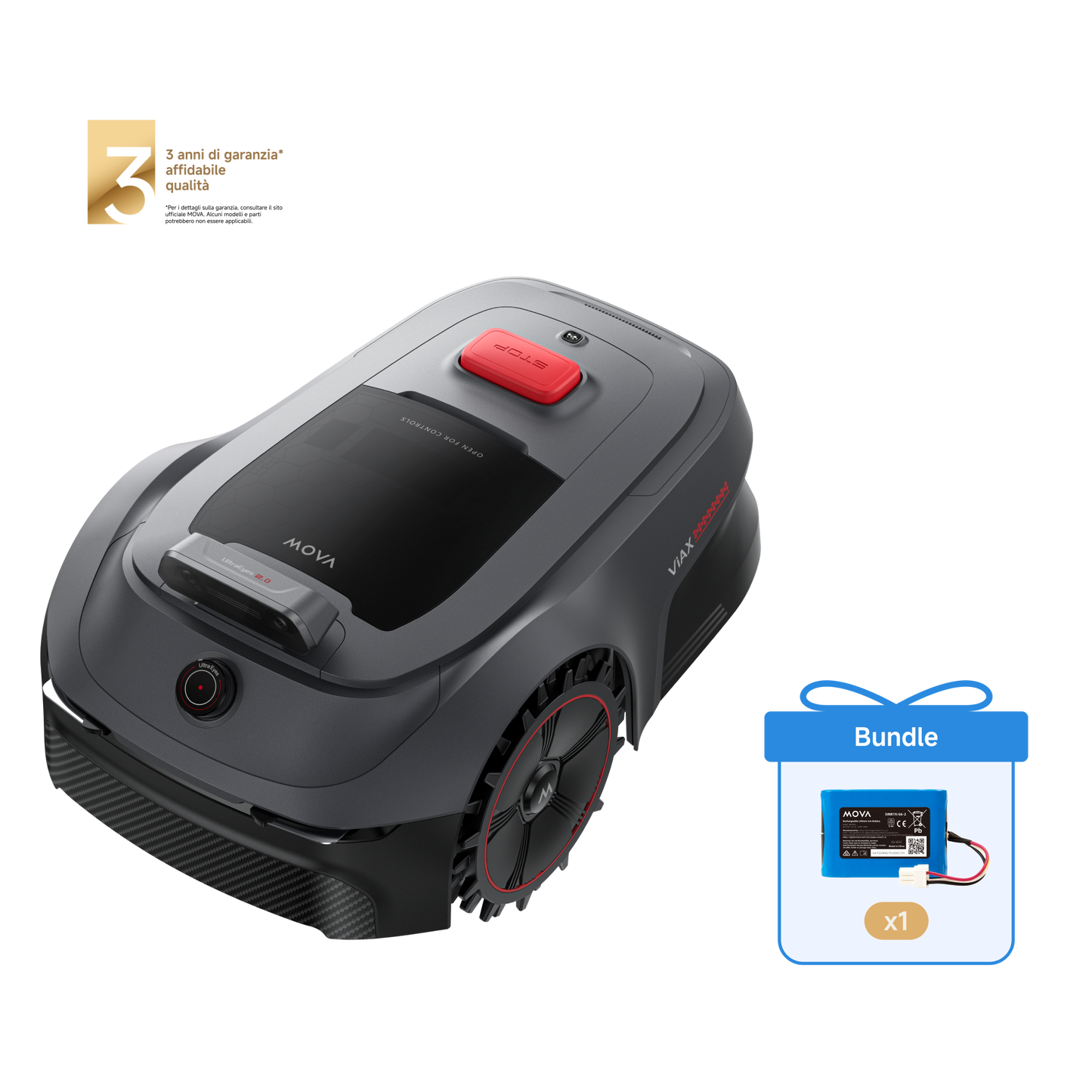 MOVA ViAX 500 Robot tagliaerba + Batteria Litio 18V 5.0Ah 90Wh