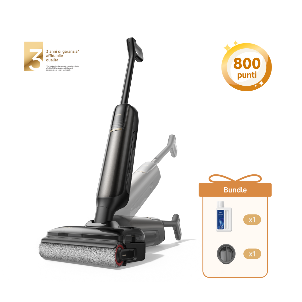 MOVA M50 Aspirapolvere Lavapavimenti + Filtro + Detergente da 500 ml