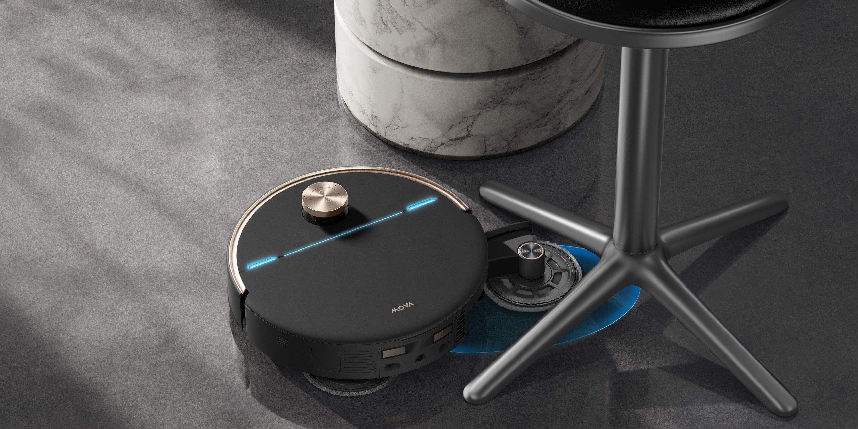 Robot aspirapolvere MOVA V70 Ultra Complete X Nero Pulisce anche intorno a ostacoli complessi