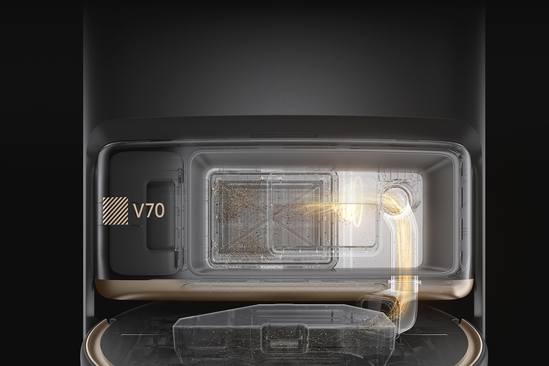 Robot aspirapolvere MOVA V70 Ultra Complete X Nero Sistema di raccolta della polvere EcoCyclone™