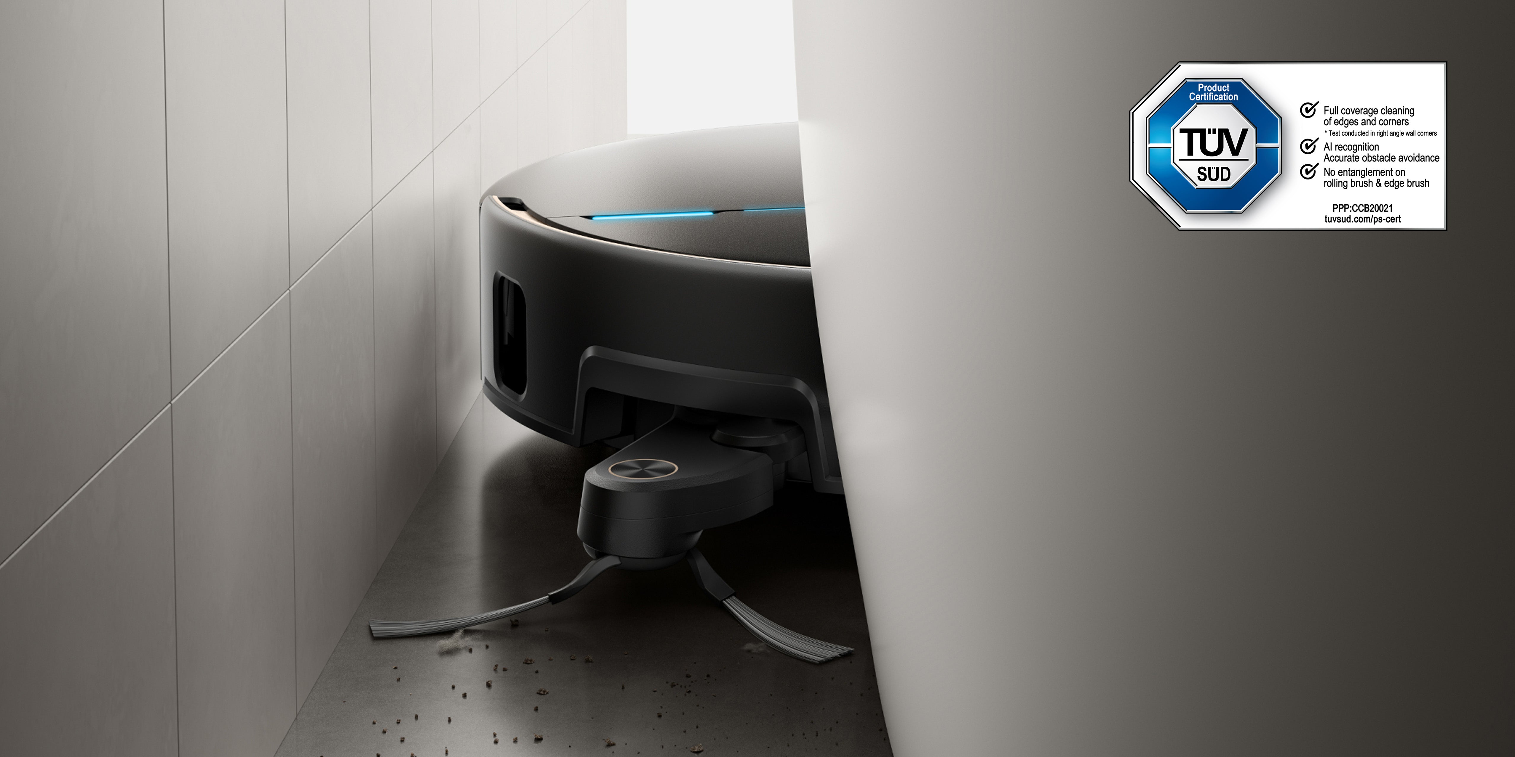 Robot aspirapolvere MOVA V70 Ultra Complete X Nero Estensione mirata per angoli stretti