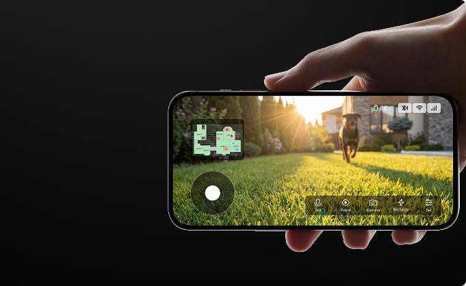 Monitoraggio video in tempo reale - L'AI Dual-Vision tiene costantemente d'occhio il tuo giardino.